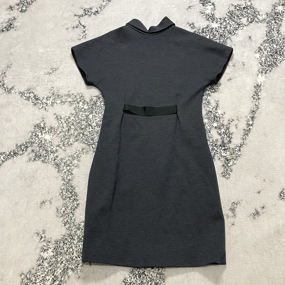 Behnaz Sarafpour Dress Womens Size 4 Gray Short Sleeve Designer Sheath Rare